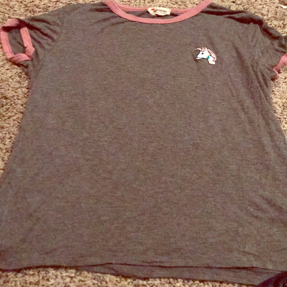 Grey and pink unicorn tee - Picture 1 of 1